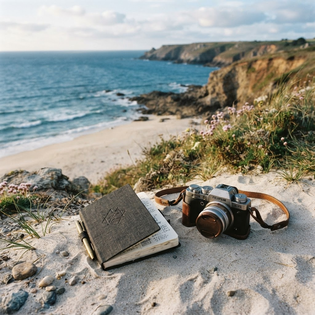 Coastline sustainable travel campaign journal by the sea