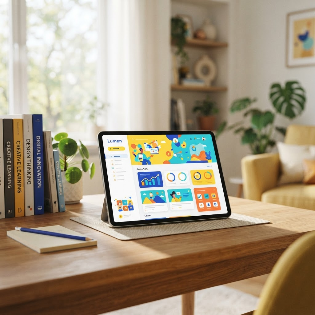 Lumen education platform displayed on a bright study desk
